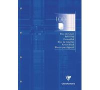 Clairefontaine 5819C Bloc de Cours Encollé Perforé Bleu Klein - A4 21x29,7 cm - 200 Pages Grands Carreaux - Papier Blanc 90 g - Couverture Carte Pelliculée