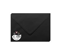 Clairefontaine 5832C Paquet de 20 Grandes Enveloppes 16,2x22,9cm Noires - 120g/m² - Format C5 - Fermeture gommée - Invitation Evènements et Correspondance - Gamme Pollen - Papier Lisse