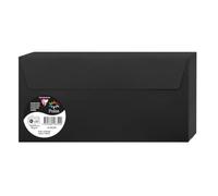 Clairefontaine Enveloppes auto-adhésives 5835C DL 11x22 cm 120 g/m² Noir – Paquet de 20