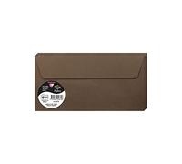 Clairefontaine 5875C - Paquet de 20 Enveloppes Auto-Adhésives - Format DL 11x22cm - 120g/m² - Coloris Marron Taupé - Invitation Evènements et Correspondance - Gamme Pollen - Papier Premium Lisse