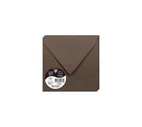Clairefontaine 5878C - Paquet de 20 Enveloppes Gommées - Format Carré 14x14cm - 120g/m² - Coloris Marron Taupé - Invitation Evènements et Correspondance - Gamme Pollen - Papier Premium Lisse