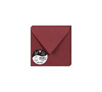Clairefontaine 5888C - Paquet de 20 Enveloppes Gommées - Format Carré 14x14cm - 120g/m² - Coloris Bordeaux - Invitation Evènements et Correspondance - Gamme Pollen - Papier Premium Lisse