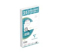 Clairefontaine Enveloppes 5985C DL 110x220 mm blanches précasées auto-adhésives 80 g/m² Paquet de 25