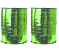 Clairefontaine 602050C - Une bobine de Ruban Bolduc Métallisé - 250mx7mm - Vert empire - Ruban décoratif cadeau, DIY, Emballage Cadeau (Lot de 2)