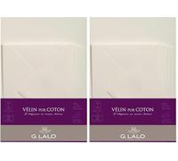 Clairefontaine 61000L - Un ensemble de correspondance comprenant 10 feuilles A5 125 g et 5 enveloppes gommées 11,4 x 16,2 cm, Vélin pur coton, Crème Ivoire (Lot de 2)