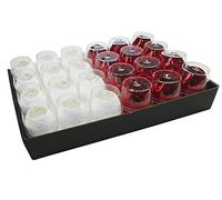 Clairefontaine 612007C - Un Plateau De 24 Oeufs Métallisés - Ruban D'Emballage Cadeau - Couleur : Rouge, Blanc - Dimensions : 10mx7mm - Emballage Cadeau