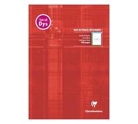 Clairefontaine 6128C Un Bloc Écriture Rouge Encollé en-Tête - A4 21x29,7 cm - 100 Pages détach. Réglure 4 couleurs Spéciale Dys Interligne 2mm - Papier Blanc 90 g - Couverture Carte Pelliculée