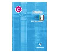 Clairefontaine 6148C Un Bloc Écriture Bleu C Encollé en-Tête - A4 21x29,7 cm - 100 Pages détach. Réglure 4 couleurs Spéciale Dys Interligne 5mm - Papier Blanc 90 g - Couverture Carte Pelliculée