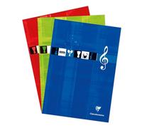 Clairefontaine 6157c Un Bloc Musique Encollé En-Tête - A4 21x29,7 Cm - 100 Pages De 12 Portées - Papier Blanc 90 G - Couverture Carte Pelliculée - Couleur Aléatoire