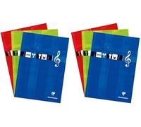 Clairefontaine 6157C Un Bloc Musique Encollé en-Tête - A4 21x29,7 cm - 100 Pages de 12 Portées - Papier Blanc 90 g - Couverture Carte Pelliculée - Couleur Aléatoire (Lot de 2)