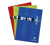 Clairefontaine 6157C Un Bloc Musique Encollé en-Tête - A4 21x29,7 cm - 100 Pages de 12 Portées - Papier Blanc 90 g - Couverture Carte Pelliculée - Couleur Aléatoire
