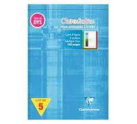 Clairefontaine 6158Cpack - Lot 5 Blocs DYS Bleu C A5 100p Interligne 5mm