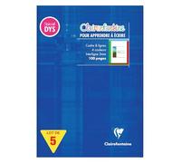 Clairefontaine 6168Cpack - Lot 5 Blocs DYS Bleu K A5 100p Interligne 3mm