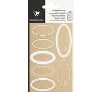 Etiquettes adhésives 'Ovale kraft', blanc