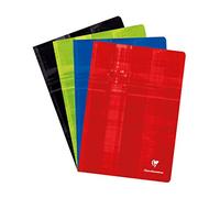 Clairefontaine 63167C Un Cahier Agrafé - A4 21x29,7 cm - 96 Pages Petits Carreaux avec Marge - Papier Blanc 90 g - Couverture Carte Pelliculée Couleur Aléatoire