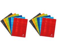 Clairefontaine 63368C Un Cahier Agrafé - 24x32 cm - 96 Pages Petits Carreaux avec Marge - Papier Blanc 90 g - Couverture Carte Pelliculée Couleur Aléatoire (Lot de 2)
