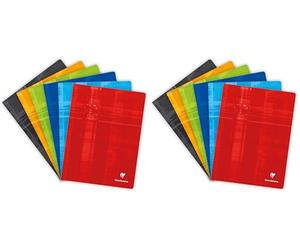 Clairefontaine 63368C Un Cahier Agrafé - 24x32 cm - 96 Pages Petits Carreaux avec Marge - Papier Blanc 90 g - Couverture Carte Pelliculée Couleur Aléatoire (Lot de 2)
