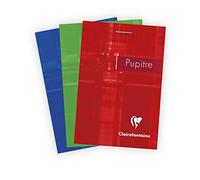 Clairefontaine 6552C Un Bloc Pupitre Agrafé en-Tête - 7,5x10,5 cm - 160 Pages Détachables Petits Carreaux - Papier Blanc 90 g - Couverture Carte Pelliculée Couleur Aléatoire