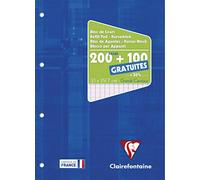 Clairefontaine Bloc de cours 65819C A4 Bleu Klein perforé 4 trous 300 p. (200+100) grands carreaux