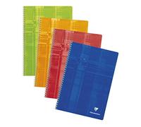 Clairefontaine Cahier à spirale 68145C A4 - 100 pages lignées marge 90 g couverture carte pelliculée