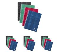 Clairefontaine 68162C Un Cahier à Spirale - A4 21x29,7 cm - 180 Pages Petits Carreaux - Papier Blanc 90 g - Couverture Carte Pelliculée Couleur Aléatoire (Lot de 4)