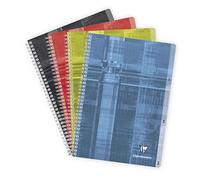 Clairefontaine 68171C Un Cahier à Spirale Triplet Book 3 Encoches - A4 21x29,7 cm - 180 Pages Grands Carreaux - Papier Blanc 90 g - Couverture Carte Pelliculée Couleur Aléatoire