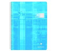 Clairefontaine 68396C Lot de 10 Cahiers à Spirale Déficients Visuels - 24x32 cm - 100 Pages Grands Carreaux Noirs Agrandis - Papier Blanc 90 g - Couverture Carte Pelliculée - Couleurs Aléatoires