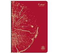 Clairefontaine 684663C Un cahier Collection Forever Agrafé 100% Recyclé Rouge brique - A4 21x29,7 cm - 96 Pages Lignées - Papier Recyclé Blanc 90 g - Couverture Carte Recyclée