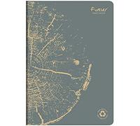 Clairefontaine 684664C Un cahier Collection Forever Agrafé 100% Recyclé Gris plomb - A4 21x29,7 cm - 96 Pages Lignées - Papier Recyclé Blanc 90 g - Couverture Carte Recyclée