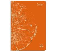 Clairefontaine 684665C Un cahier Collection Forever Agrafé 100% Recyclé Orange rouille - A4 21x29,7 cm - 96 Pages Lignées - Papier Recyclé Blanc 90 g - Couverture Carte Recyclée