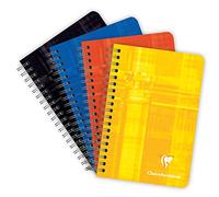Clairefontaine 68592C Un Carnet à Spirale - 9x14 cm - 100 Pages Petits Carreaux - Papier Blanc 90 g - Couverture Carte Pelliculée Couleur Aléatoire