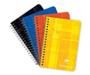 Clairefontaine 68592C Un Carnet à Spirale - 9x14 cm - 100 Pages Petits Carreaux - Papier Blanc 90 g - Couverture Carte Pelliculée Couleur Aléatoire