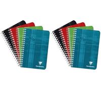 Clairefontaine 68682C Un Carnet à Spirale - 11x17 cm - 100 Pages Petits Carreaux - Papier Blanc 90 g - Couverture Carte Pelliculée Couleur Aléatoire (Lot de 2)
