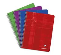Clairefontaine Cahier à spirale 68761C 17x22 cm 180 pages grands carreaux Papier 90 g