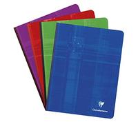 Clairefontaine 69741C Un Cahier Brochure Dos Toilé - 17x22 cm - 192 Pages Grands Carreaux - Papier Blanc 90 g - Couverture Carte Pelliculée Couleur Aléatoire