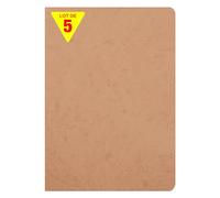 Clairefontaine 733000Cpack Collection Age Bag Un Lot de 5 Cahiers Agrafés Tabacs - A4 21x29,7 cm - 96 Pages Unies Blanches - Papier 90 g - Couvertures Carte Lustrée Grain Cuir