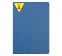 Clairefontaine 733004Cpack Collection Age Bag Un Lot de 5 Cahiers Agrafés Bleus - A4 21x29,7 cm - 96 Pages Unies Blanches - Papier 90 g - Couvertures Carte Lustrée Grain Cuir