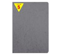 Clairefontaine 733065Cpack Collection Age Bag Un Lot de 5 Cahiers Agrafés Gris - A4 21x29,7 cm - 96 Pages Lignées avec Marge - Papier Blanc 90 g - Couvertures Carte Lustrée Grain Cuir