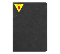 Clairefontaine 733101Cpack Collection Nomaddict (ex Age Bag) Un Lot de 5 Cahiers Agrafés Noirs - A5 14,8x21 cm - 96 Pages Unies Blanches - Papier 90 g - Couvertures Carte Lustrée Grain Cuir