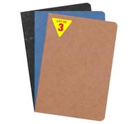 Clairefontaine 733100AMZC Collection Age Bag - Un Lot de 3 Carnets Agrafés A5 14,8x21 cm 96 Pages Unies Blanches 90 g - Couverture Carte Lustrée Grain Cuir - 3 couleurs assorties (Noir, Vert et Bleu)