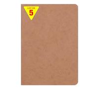 Clairefontaine 733100Cpack Collection Age Bag Un Lot de 5 Cahiers Agrafés Tabacs - A5 14,8x21 cm - 96 Pages Unies Blanches - Papier 90 g - Couvertures Carte Lustrée Grain Cuir
