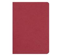 Clairefontaine 733102C Collection Age Bag Un Carnet Agrafé Rouge - A5 14,8x21 cm - 96 Pages Unies Blanches - Papier 90 g - Couverture Carte Lustrée Grain Cuir