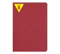 Clairefontaine 733102Cpack Collection Nomaddict (ex Age Bag) Un Lot de 5 Cahiers Agrafés Rouges - A5 14,8x21 cm - 96 Pages Unies Blanches - Papier 90 g - Couvertures Carte Lustrée Grain Cuir