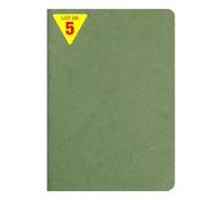 Clairefontaine 733103Cpack Collection Age Bag Un Lot de 5 Cahiers Agrafés Verts - A5 14,8x21 cm - 96 Pages Unies Blanches - Papier 90 g - Couvertures Carte Lustrée Grain Cuir