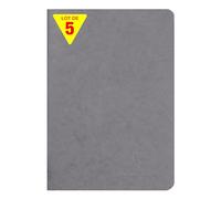 Clairefontaine 733105Cpack Collection Nomaddict (ex Age Bag) Un Lot de 5 Cahiers Agrafés Gris - A5 14,8x21 cm - 96 Pages Unies Blanches - Papier 90 g - Couvertures Carte Lustrée Grain Cuir
