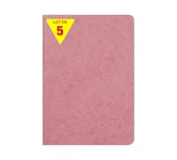 Clairefontaine 733106Cpack Collection Age Bag Lot de 5 Carnets Agrafés Rose Antique - A5 14,8x21 cm - 96 Pages Unies Blanches - Papier 90 g - Couverture Carte Lustrée Grain Cuir