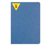 Clairefontaine 733164Cpack Collection Age Bag Un Lot de 5 Cahiers Agrafés Bleus - A5 14,8x21 cm - 96 Pages Lignées - Papier Blanc 90 g - Couvertures Carte Lustrée Grain Cuir
