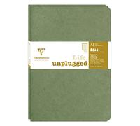 Clairefontaine 733173C Collection Age Bag Lot de 2 Carnets Agrafés Duo Vert - A5 15,8x21 cm - 96 Pages Lignées - Papier Blanc 90 g - Couverture Carte Lustrée Grain Cuir