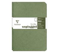 Clairefontaine 733183C Collection Age Bag Lot de 2 Carnets Agrafés Duo Vert - A5 15,8x21 cm - 96 Pages Unies Blanches - Papier 90 g - Couverture Carte Lustrée Grain Cuir
