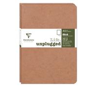 Clairefontaine 733186C Collection Age Bag Lot de 2 Carnets Agrafés Duo Tabac - A5 15,8x21 cm - 96 Pages Unies Blanches - Papier 90 g - Couverture Carte Lustrée Grain Cuir